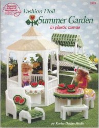 BARBIE FASHION DOLL PLASTIC CANVAS SUMMER GARDEN LEAFLET